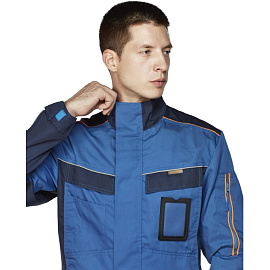 Куртка рабочая летняя мужская Nайтстар Алькор со светоотражающим кантом синяя (размер 56-58, рост 182-188)