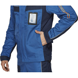 Куртка рабочая летняя мужская Nайтстар Алькор со светоотражающим кантом синяя (размер 56-58, рост 182-188)