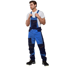 Полукомбинезон рабочий летний мужской Nайтстар Алькор со светоотражающим кантом синий (размер 48-50, рост 170-176)