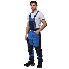 Полукомбинезон рабочий летний мужской Nайтстар Алькор со светоотражающим кантом синий (размер 56-58, рост 182-188)