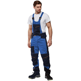 Полукомбинезон рабочий летний мужской Nайтстар Алькор со светоотражающим кантом синий (размер 60-62, рост 182-188)