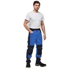 Брюки рабочие летние мужские Nайтстар Алькор со светоотражающим кантом синие (размер 56-58, рост 170-176)