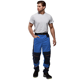 Брюки рабочие летние мужские Nайтстар Алькор со светоотражающим кантом синие (размер 60-62, рост 170-176)