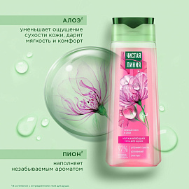 Гель для душа Чистая линия Увлажняющий Пион и алоэ 250 мл