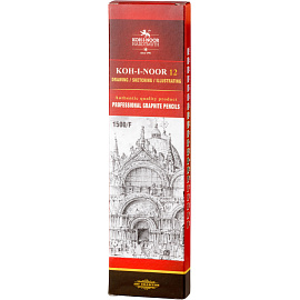 Карандаш чернографитный деревянный F Koh-I-Noor заточенный шестигранный