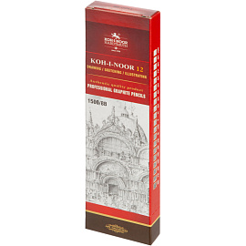 Карандаш чернографитный деревянный 8B Koh-I-Noor заточенный шестигранный