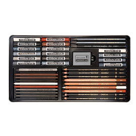 Набор карандашей чернографитных художественных B Koh-i-Noor Gioconda заточенные круглые/шестигранные (39 штук)