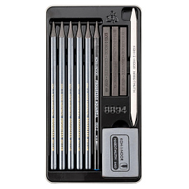 Набор карандашей чернографитных художественных B Koh-i-Noor Gioconda заточенные круглые (11 штук)