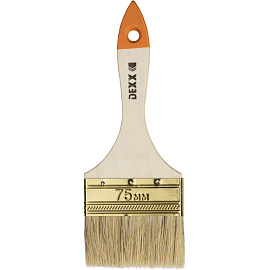 Кисть малярная плоская Dexx из натуральной щетины 75x9 мм (0100-075_z02) фото Кисть малярная плоская Dexx из натуральной щетины 75x9 мм (0100-075_z02)