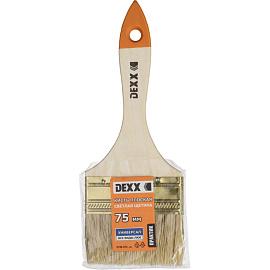 Кисть малярная плоская Dexx из натуральной щетины 75x9 мм (0100-075_z02) фото Кисть малярная плоская Dexx из натуральной щетины 75x9 мм (0100-075_z02)