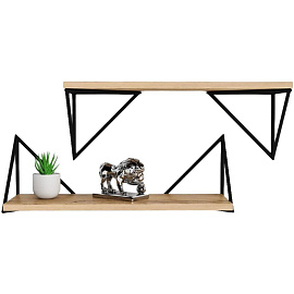 Полка настенная Калипсо-6 (дуб буратти/черный, 1 ярус)