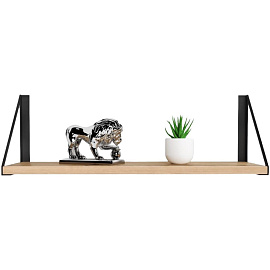 Полка настенная Колибри-5 (дуб буратти/черный, 1 ярус)