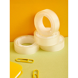 Клейкая лента канцелярская Комус прозрачная 12 мм x 10 м (12 штук в упаковке)