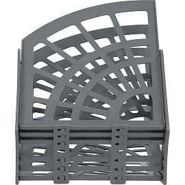 Лоток для бумаг веерный СТАММ "Эконом", 6-ти секционный, серый