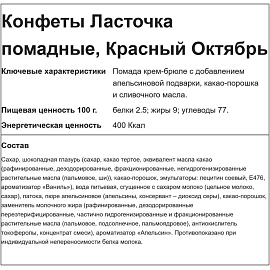 Конфеты шоколадные Ласточка 1 кг