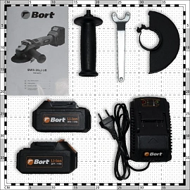 Шлифмашина угловая аккумуляторная Bort BWS-20Li-SR (93412215)