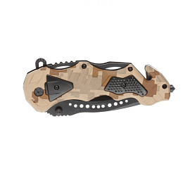 Нож складной Stinger 100 мм нержавеющая сталь/алюминий (черный/коричневый)