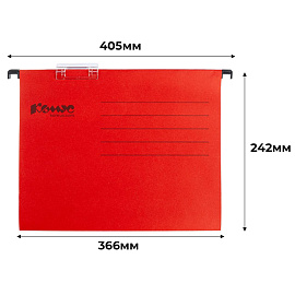 Подвесная папка Комус Foolscap до 200 листов красная (25 штук в упаковке)