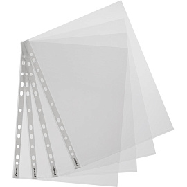 Файл-вкладыш Комус А4+ 110 мкм прозрачный рифленый 50 штук в упаковке