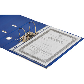 Папка-регистратор Attache А4 75 мм синяя бумвинил с защитным уголком