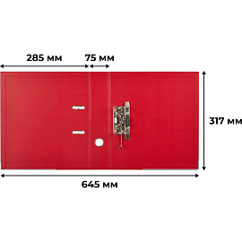 Папка-регистратор Attache А4 75 мм красная бумвинил с защитным уголком