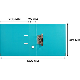 Папка-регистратор Attache А4 75 мм бирюзовая бумвинил с защитным уголком