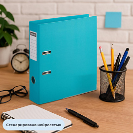 Папка-регистратор Attache А4 75 мм бирюзовая бумвинил с защитным уголком