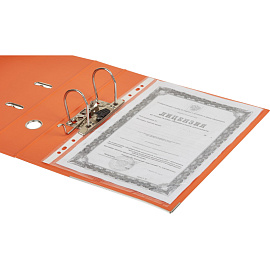 Папка-регистратор Attache А4 75 мм оранжевая бумвинил с защитным уголком