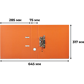 Папка-регистратор Attache А4 75 мм оранжевая бумвинил с защитным уголком
