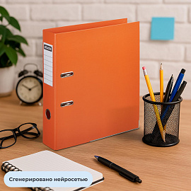 Папка-регистратор Attache А4 75 мм оранжевая бумвинил с защитным уголком