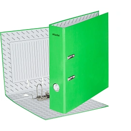 Папка-регистратор Attache Neon 75 мм зелёная ламинированная бумага/бумага