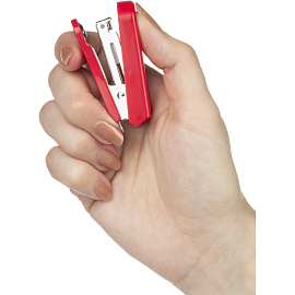 Степлер-мини Комус до 16 листов красный (скобы № 10, с антистеплером)