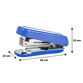 Степлер-мини Комус до 16 листов синий (скобы № 10, с антистеплером)