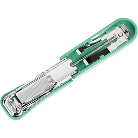 Степлер-мини Комус до 16 листов зеленый (скобы № 10, с антистеплером)