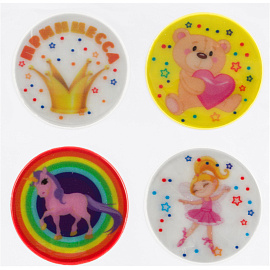 Набор наклеек светоотражающих для девочек 5 см