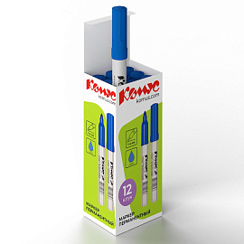 Маркер перманентный Комус PY2304 синий (толщина линии 1-4 мм) круглый наконечник