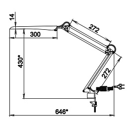 Светильник настольный Трансвит Гермес черный световой поток 700 лм