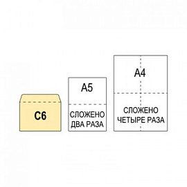 Конверт Комус С6 80 г/кв.м белый стрип с внутренней запечаткой (1000 штук в упаковке)