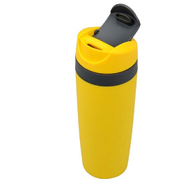 Термокружка Лайт 450 мл желтая/темно-серая фото Термокружка Лайт 450 мл желтая/темно-серая