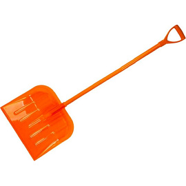 Лопата для уборки снега РусТрейд стеклопластик (фибергласс) 40x45 см с черенком 100 см (облегченная)