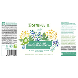 Освежитель воздуха Synergetic Ягоды можжевельника и ангелика 380 мл фото Освежитель воздуха Synergetic Ягоды можжевельника и ангелика 380 мл
