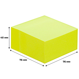 Стикеры Attache Simple 76х76 мм неоновые желтые (1 блок на 400 листов)