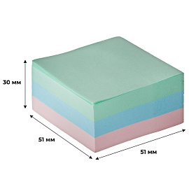 Стикеры Attache Simple 51х51 мм пастельные 3 цвета (1 блок на 300 листов)