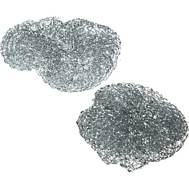 Губка-мочалка для посуды металлическая 9x9 см 14 г (10 штук в упаковке)