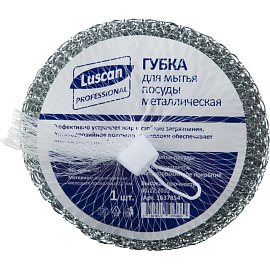 Губка-мочалка для посуды Luscan Professional металлическая 11x11 см 60 г