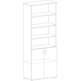 Шкаф комбинированный Рондо Ш-15н полузакрытый (береза, 804х450х2149 мм)