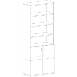 Шкаф комбинированный Рондо Ш-15н полузакрытый (альпийский дуб, 804х450х2149 мм)