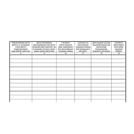 Книга учета движения трудовых книжек и вкладышей 32 листа А4 КД-01 в линейку на скрепке блок офсет (обложка - картон) нов. редакция