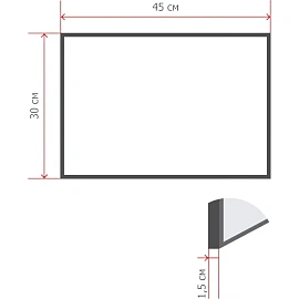 Доска пробковая 30x45 см Attache деревянная рамка навесное крепление