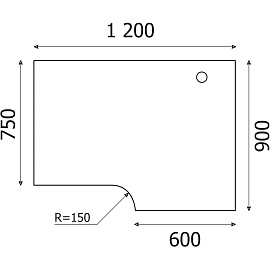 Стол эргономичный Easy Standard правый (дуб темный/серый, 1200х900х740 мм)